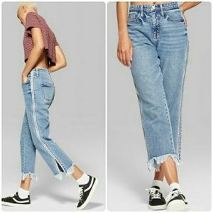 Wild Fable Jeans Side Zipper Frayed Bottom